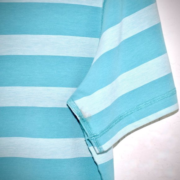 Lululemon Basic Short Sleeve Striped Tee Shirt L Blue Lightweight Workout Yoga - Picture 7 of 7
